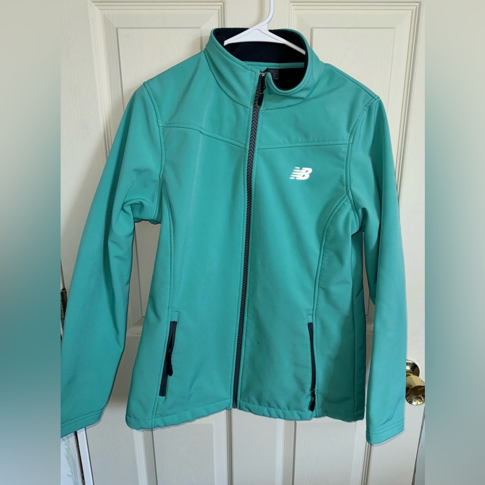New Balance Jacket Womens Small Mock Neck Full Zip Fleece Lined medium Blue